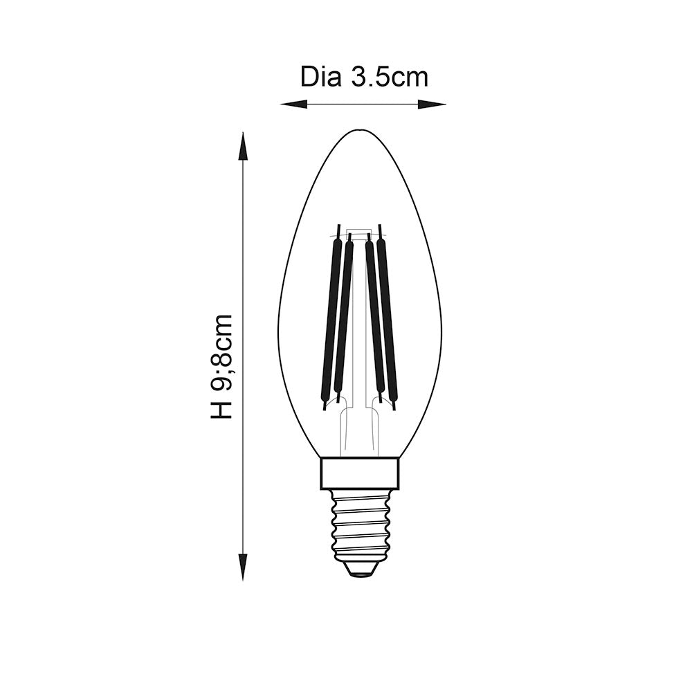 E14 LED Filament Candle Light Bulb