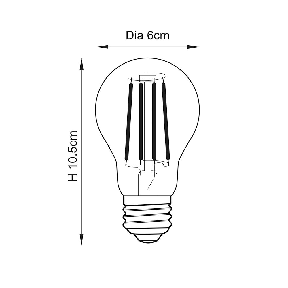 E27 LED filament GLS Light Bulb