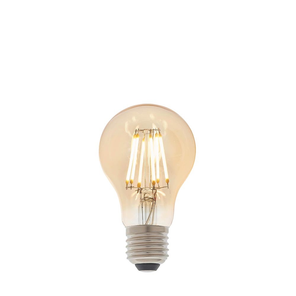 Dimmable Amber Tinted Glass 6W E27 Filament GLS  LED Light Bulb | House of Dekkor