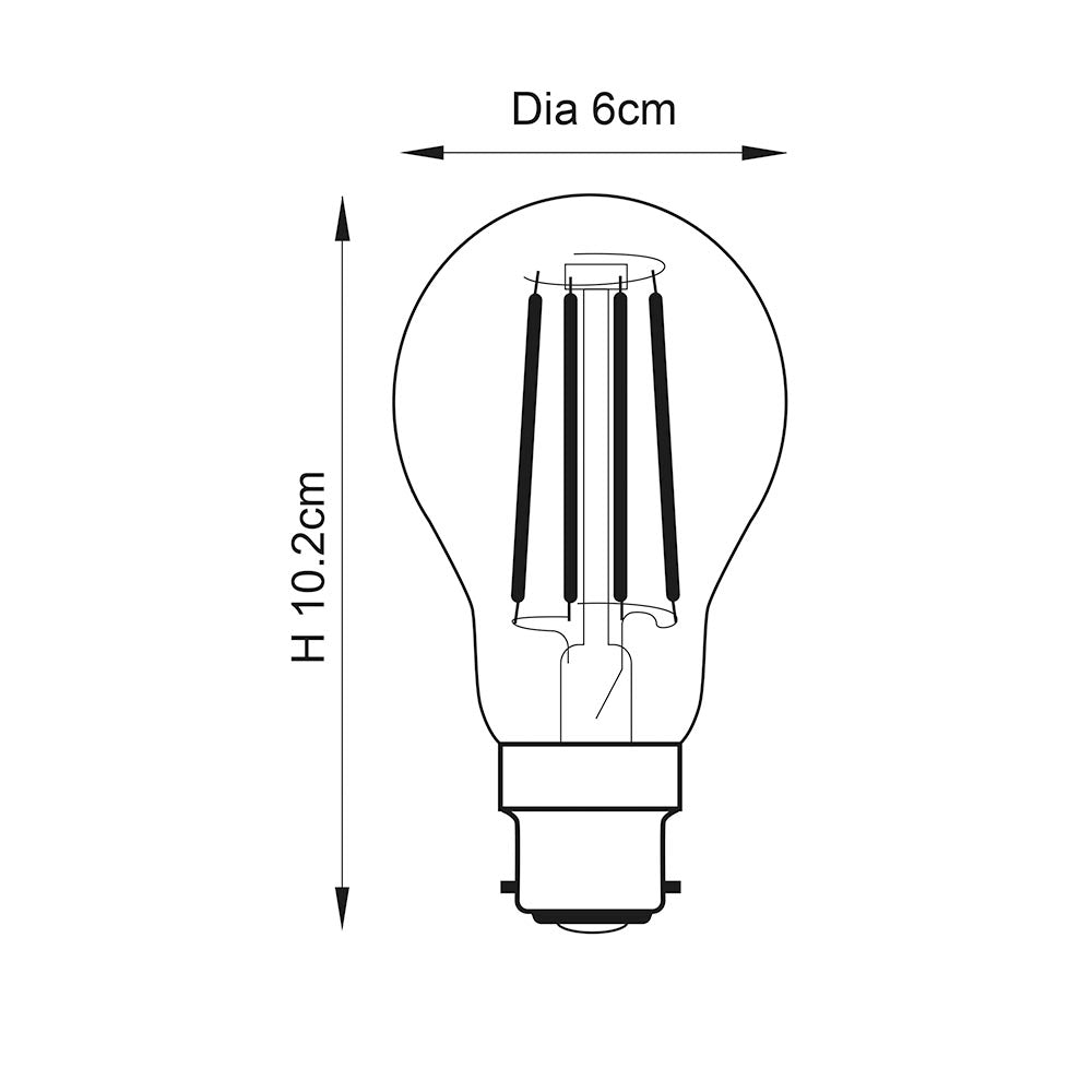 Bayonet B22 Filament GLS LED Light Bulb