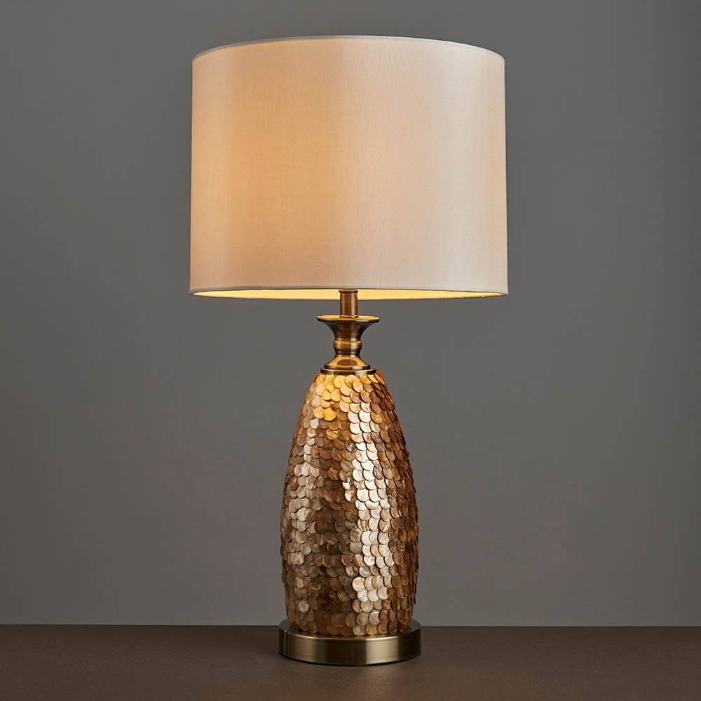 Capiz Brass Table Lamp | House of Dekkor