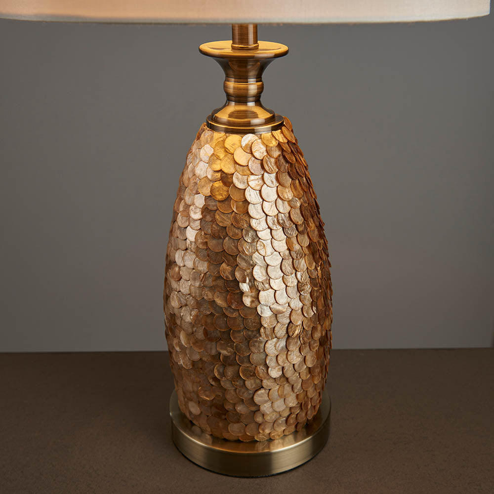 Capiz Brass Table Lamp | House of Dekkor