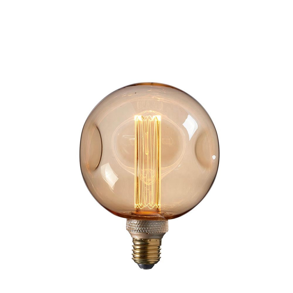Amber Tinted Dimple Glass  E27 Anti Glare LED Light Bulb