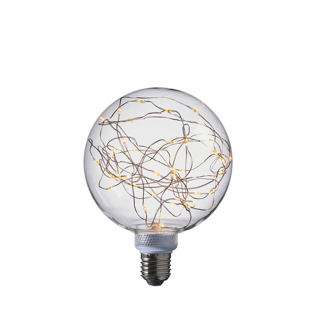 Clear Glass Globe Firefly 1W E27 LED Light Bulb | House of Dekkor