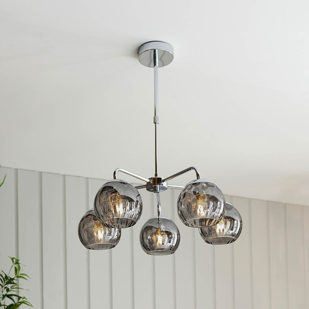 Smoked Glass 5 Pendant Light | House of Dekkor