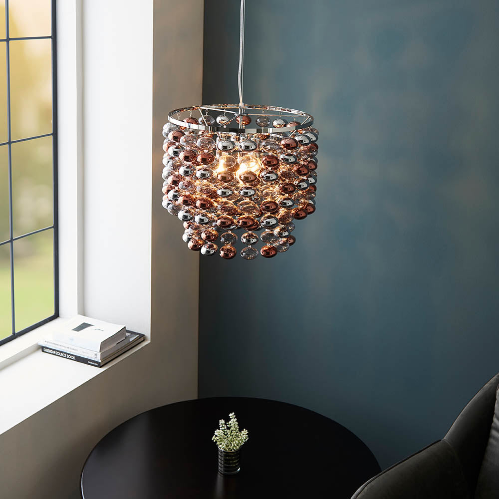 Multi Coloured Glass Ball 3 Light Pendant  | House of Dekkor