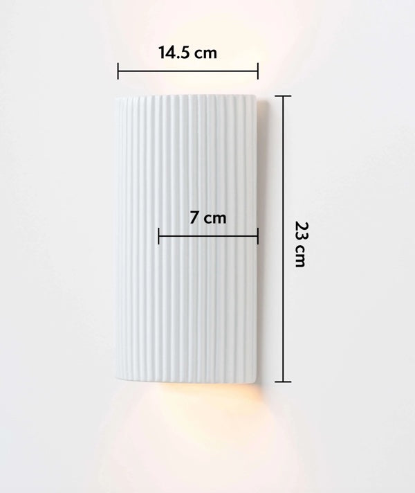 HOUSEOF White Ceramic Pillar Wall Light