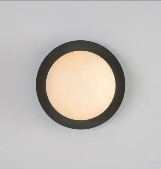 Houseof Charcoal Grey Opal Disk Wall Light | House of Dekkor