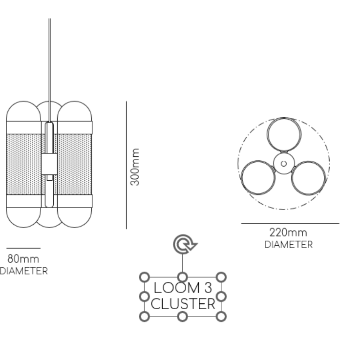 Cluster Loom  light dimensions