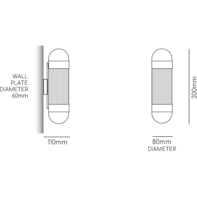 Loom wall light dimensions