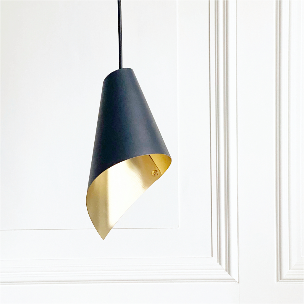 Black and Brass single pendant | Ceiling light