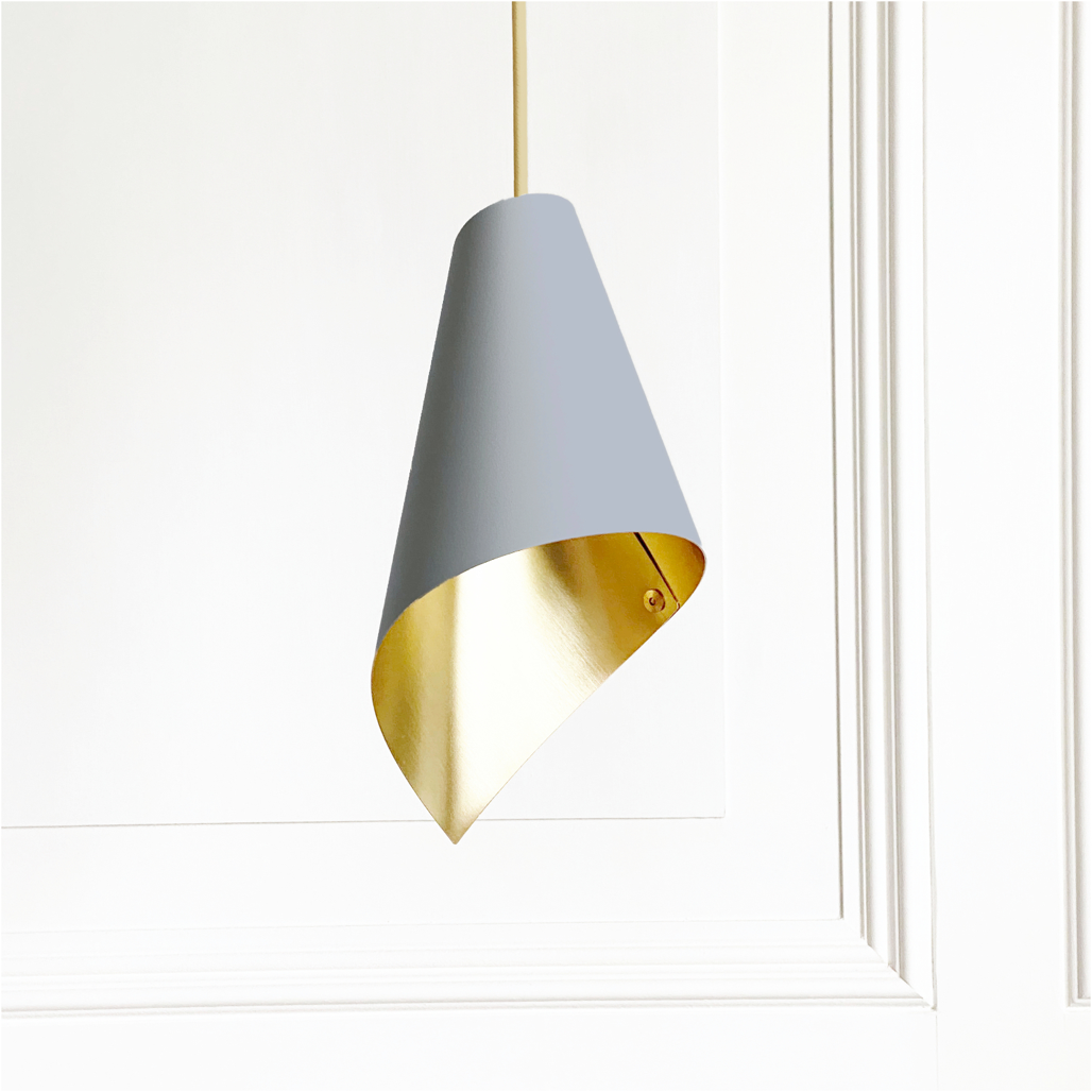 Matte greay and brass single pendant |Ceiling light