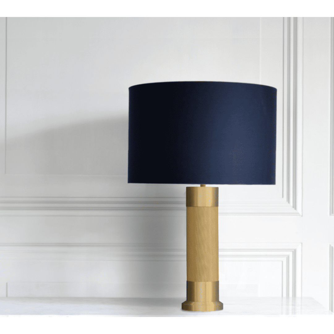 Arcform Brushed brass table lamp with lamp shade