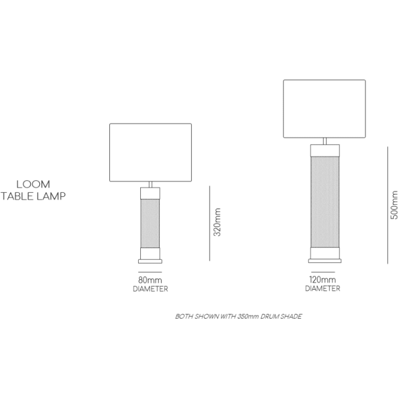 Table Lamp Shade dimensions