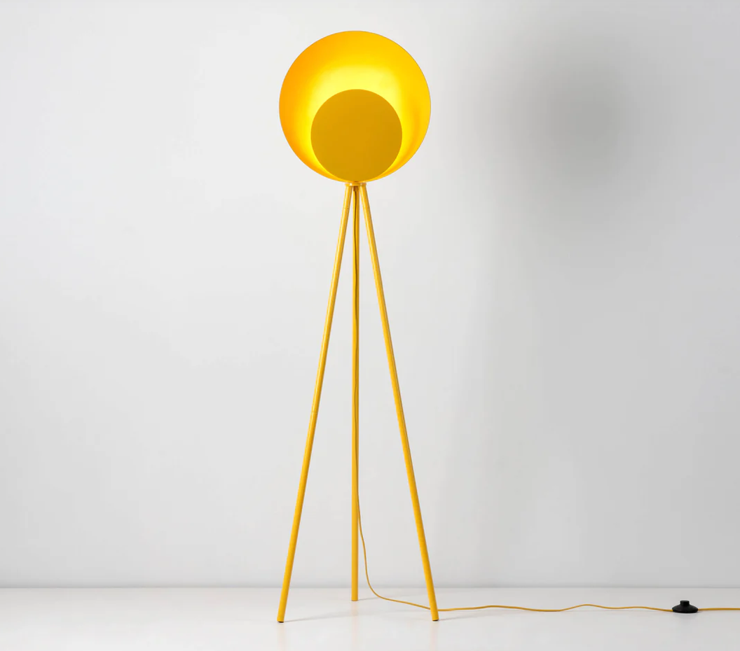 Yellow diffuser floor lamp