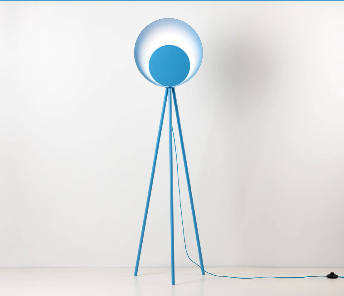 Blue diffuser floor lamp