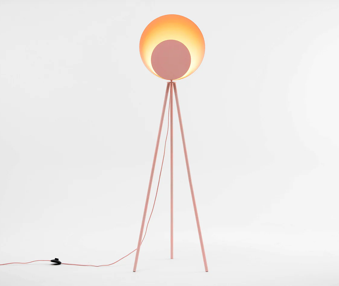 Pink diffuser floor lamp