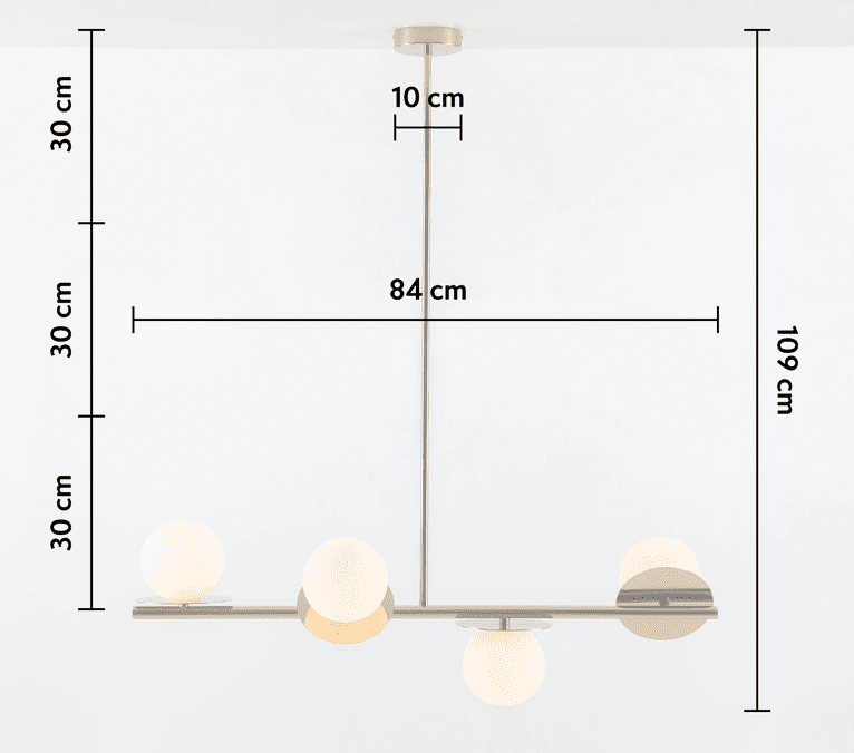 Opal ceiling pendant light dimensions