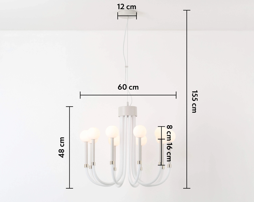 Opal glass chandelier dimensions