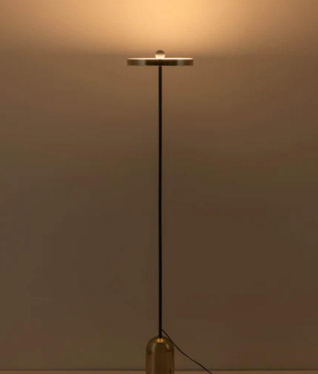Brass oval floor lamp