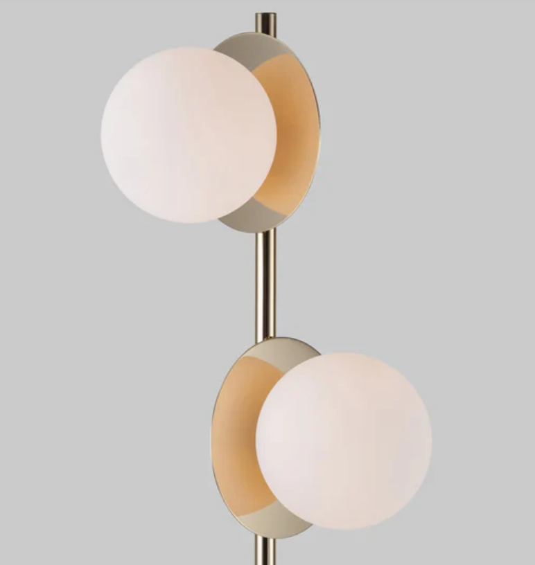 White opal shade with brass