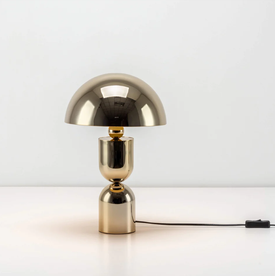 Brass dome table lamp