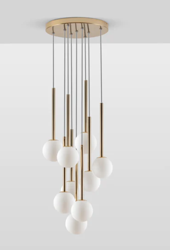 Brass handing pendant cluster light