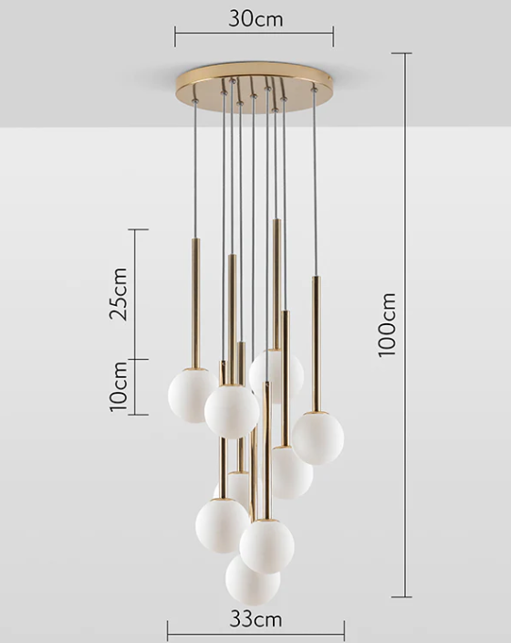 Brass Chandelier dimensions