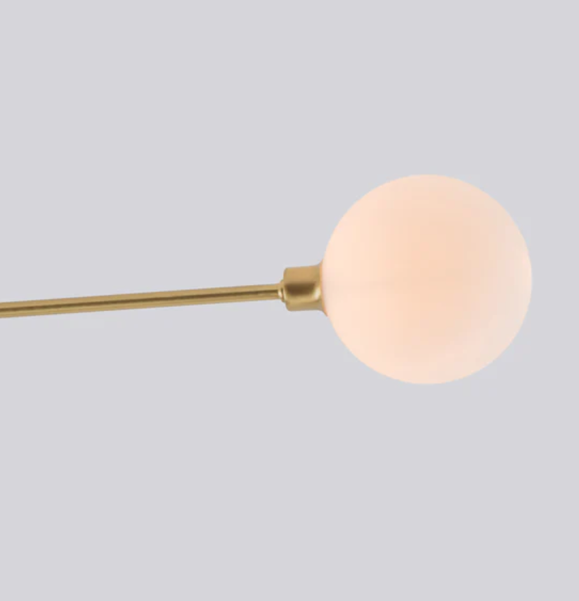 Brass flush ceiling light | opal glass shade 