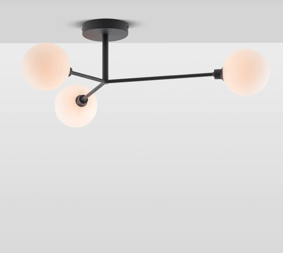 Charcoal grey flush ceiling light 