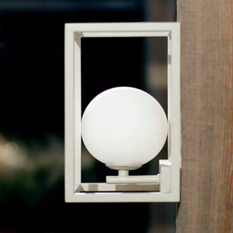 white outdoor lantern