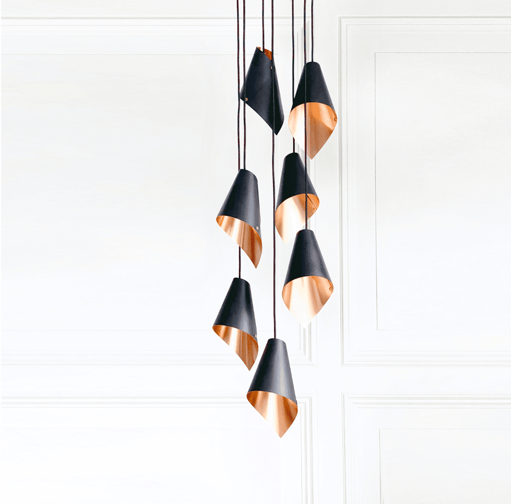 Black and Copper Cluster Pendant | Chandelier