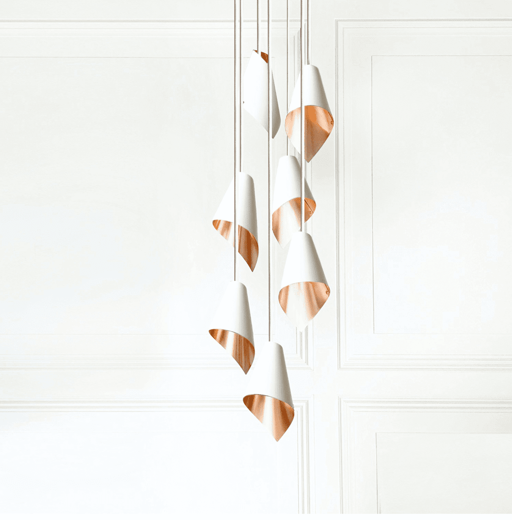 White and Copper Cluster Pendant |Ceiling Light 