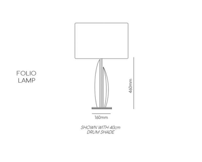 Folio Lamp dimensions 