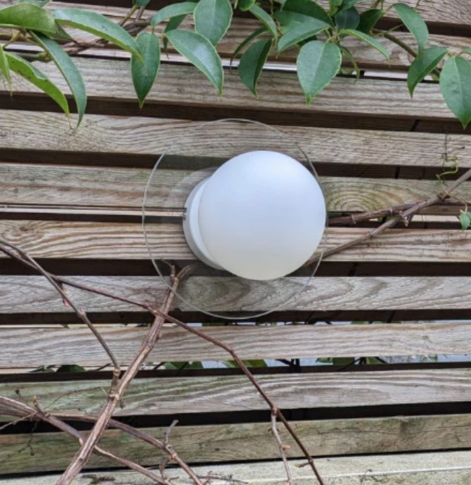 Opal disk exterior wall light