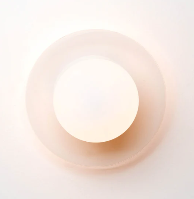Opal disk batroom wall light